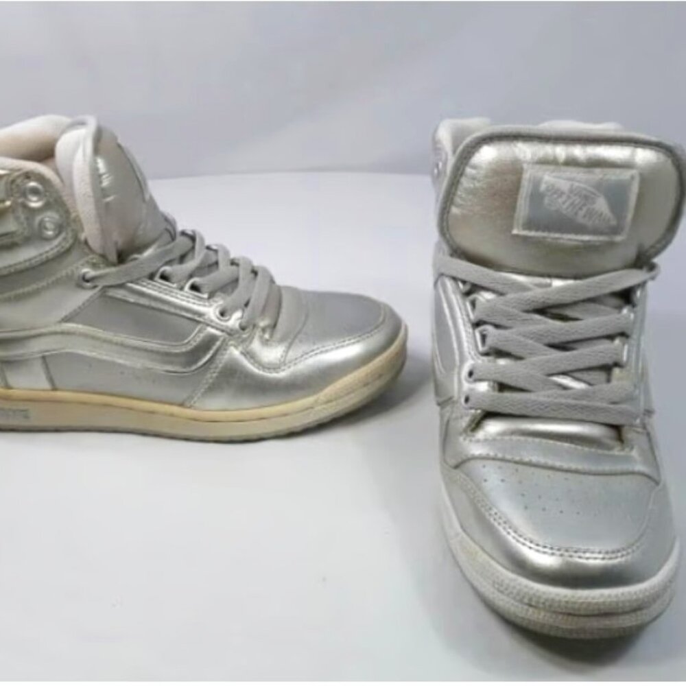 Vans Off The Wall Silver Mesh Shoes 7.5 Women's